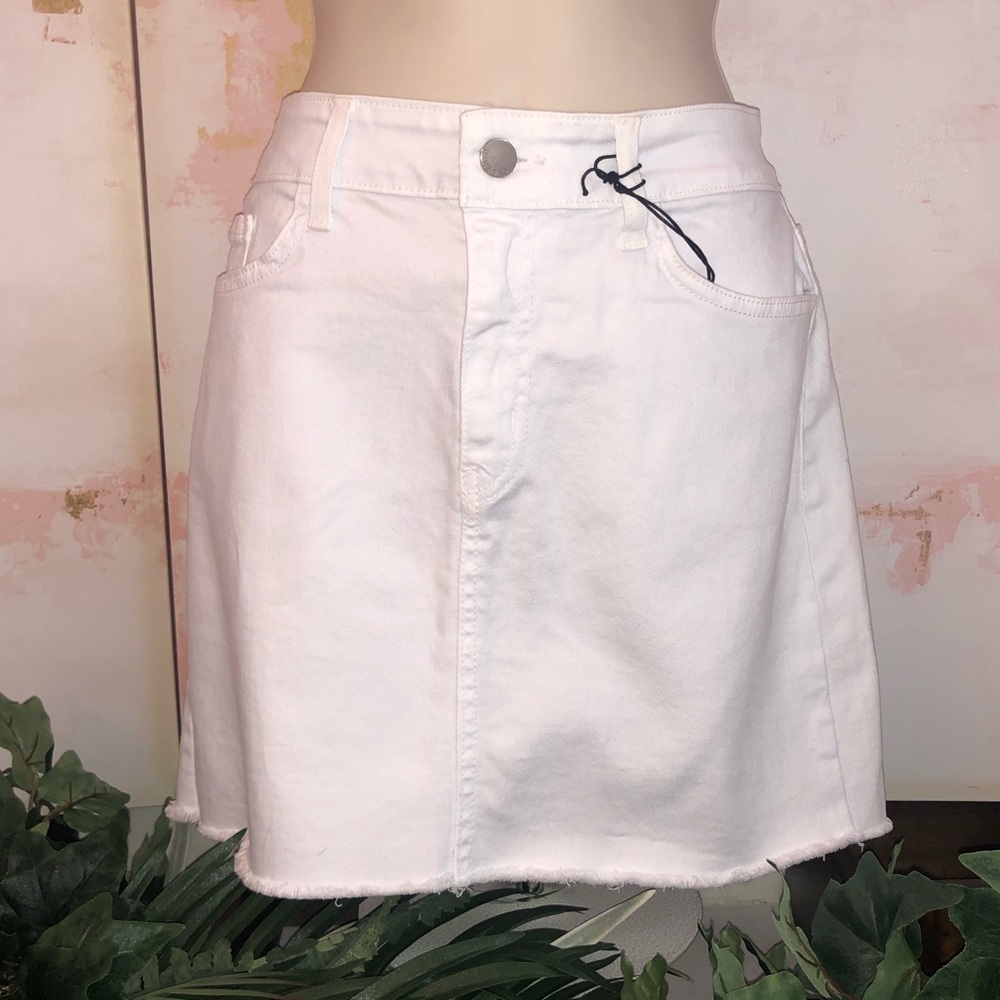 O2 Denim White Jean Mini Skirt